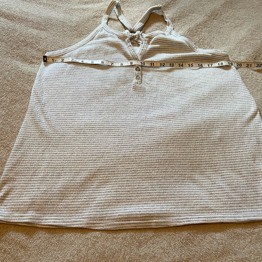 BKE Cream Striped Tank Top